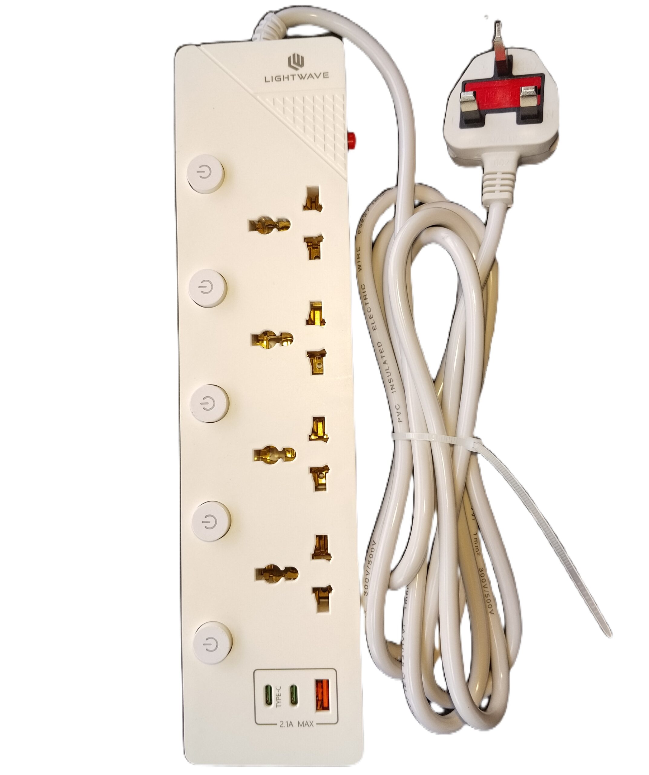 Lightwave 4 Way 2500W Extension Socket